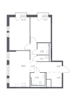 3 ккв (Евро) № 200 Корп.: 1.2 , Секция 1  в ЖК Невская Долина