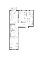 3 ккв № 52 Корп.: 1.3 , Секция 1  в ЖК Невская Долина