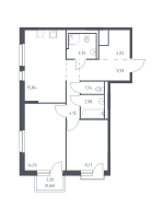 3 ккв (Евро) № 71 Корп.: 1.1 , Секция 1  в ЖК Невская Долина