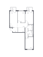 4 ккв (Евро) № 295 Корп.: 1.3 , Секция 2  в ЖК Невская Долина