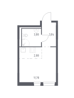 Студия № 66 Корп.: 1.2 , Секция 1  в ЖК Невская Долина