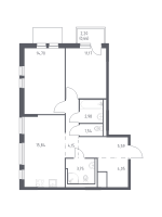 3 ккв (Евро) № 96 Корп.: 1.2 , Секция 1  в ЖК Невская Долина