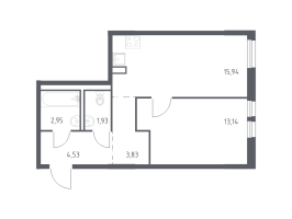 2 ккв (Евро) № 24 Корп.: 1.2 , Секция 1  в ЖК Невская Долина