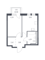 1 ккв № 486 Корп.: 1.1 , Секция 3  в ЖК Невская Долина