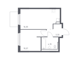 2 ккв (Евро) № 191 Корп.: 1.3 , Секция 2  в ЖК Невская Долина