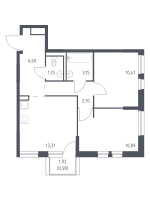 2 ккв № 157 Корп.: 1.1 , Секция 1  в ЖК Невская Долина