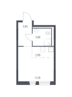 Студия № 81 Корп.: 1.1 , Секция 1  в ЖК Невская Долина