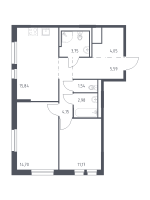 3 ккв (Евро) № 175 Корп.: 1.1 , Секция 1  в ЖК Невская Долина