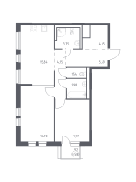 3 ккв (Евро) № 173 Корп.: 1.2 , Секция 1  в ЖК Невская Долина