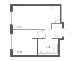 2 ккв (Евро) № 107 Корп.: 1.3 , Секция 2  в ЖК Невская Долина