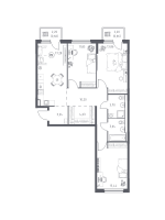 4 ккв (Евро) № 183 Корп.: 1.3 , Секция 2  в ЖК Невская Долина