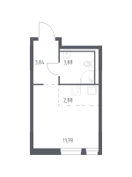 Студия № 80 Корп.: 1.2 , Секция 1  в ЖК Невская Долина
