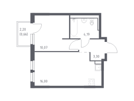 2 ккв (Евро) № 248 Корп.: 1.3 , Секция 2  в ЖК Невская Долина