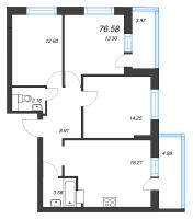 2 ккв (Евро) № 102 Корп.: 1 , Секция 5  в ЖК Невский берег