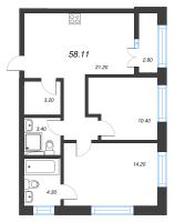 2 ккв № 14 Корп.: 2.3 Уч. 3 , Секция 1  в ЖК NewПитер 2.0