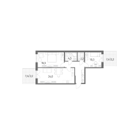 2 ккв № 232 Корп.: 2.1 Уч. 1 , Секция 4  в ЖК NewПитер 2.0
