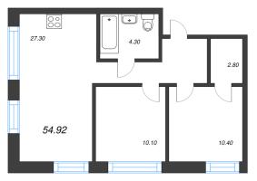 2 ккв № 580 Корп.: 2.3 Уч. 3 , Секция 10  в ЖК NewПитер 2.0