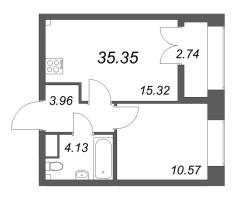 2 ккв (Евро) № 606 Корп.: 2.4 , Секция 9  в ЖК NewПитер 2.0
