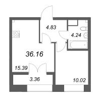 2 ккв (Евро) № 109 Корп.: 2.4 , Секция 2  в ЖК NewПитер 2.0