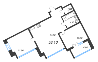 2 ккв № 28 Корп.: 2.2 Уч. 2 , Секция 1.1  в ЖК NewПитер 2.0