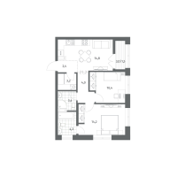 2 ккв № 7 Корп.: 2.3 , Секция 1  в ЖК NewПитер 2.0