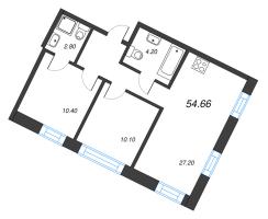 2 ккв № 561 Корп.: 2.3 Уч. 3 , Секция 10  в ЖК NewПитер 2.0