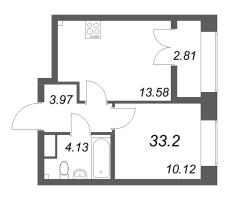 1 ккв № 122 Корп.: 2.4 Уч. 4 , Секция 2  в ЖК NewПитер 2.0