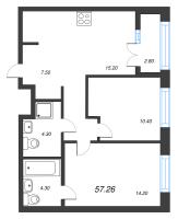 2 ккв № 456 Корп.: 2.3 Уч. 3 , Секция 9  в ЖК NewПитер 2.0