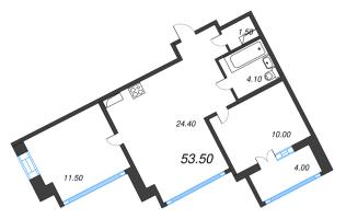 2 ккв № 8 Корп.: 2.2 Уч. 2 , Секция 1.1  в ЖК NewПитер 2.0