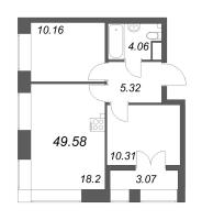 3 ккв (Евро) № 14 Корп.: 2.4 , Секция 1  в ЖК NewПитер 2.0