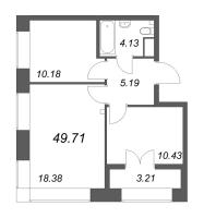 3 ккв (Евро) № 487 Корп.: 2.4 , Секция 7  в ЖК NewПитер 2.0