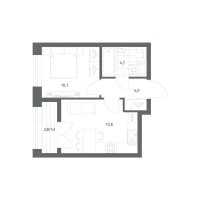 1 ккв № 237 Корп.: 2.4 , Секция 4  в ЖК NewПитер 2.0