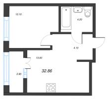 1 ккв № 518 Корп.: 2.3 Уч. 3 , Секция 10  в ЖК NewПитер 2.0