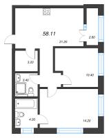 2 ккв № 28 Корп.: 2.3 Уч. 3 , Секция 1  в ЖК NewПитер 2.0