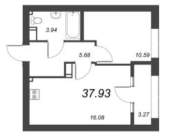 2 ккв (Евро) № 112 Корп.: 16 , Секция 1  в ЖК NewПитер 2.0