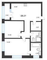 2 ккв № 339 Корп.: 2.3 Уч. 3 , Секция 7  в ЖК NewПитер 2.0