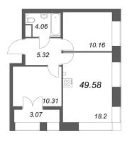 3 ккв (Евро) № 697 Корп.: 2.4 , Секция 10  в ЖК NewПитер 2.0
