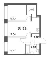 3 ккв (Евро) № 434 Корп.: 2.4 , Секция 7  в ЖК NewПитер 2.0