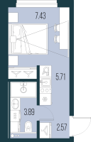 Студия № 1017 Корп.: 4 , Секция 8  в ЖК Новая Земля