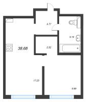 2 ккв (Евро) № 791 Корп.: 3 , Секция 6  в ЖК Новая Земля