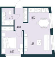 2 ккв (Евро) № 324 Корп.: 2 , Секция 4  в ЖК Новая Земля