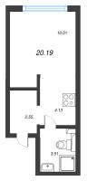 Студия № 488 Корп.: 3 , Секция 5  в ЖК Новая Земля