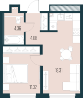 2 ккв (Евро) № 846 Корп.: 4 , Секция 7  в ЖК Новая Земля