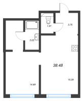2 ккв (Евро) № 294 Корп.: 2 , Секция 3  в ЖК Новая Земля