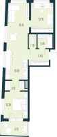 3 ккв (Евро) № 858 Корп.: 4 , Секция 7  в ЖК Новая Земля