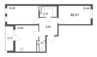 3 ккв (Евро) № 106 Корп.: 8.2 , Секция 3  в ЖК Новая история