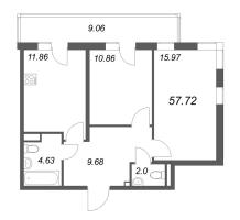 2 ккв № 96 Корп.: 8.2 , Секция 1  в ЖК Новая история