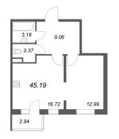 2 ккв (Евро) № 57 Корп.: 8.2 , Секция 3  в ЖК Новая история