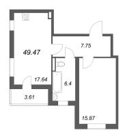 2 ккв (Евро) № 41 Корп.: 8.2 , Секция 3  в ЖК Новая история