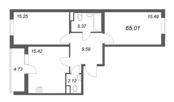 3 ккв (Евро) № 98 Корп.: 8.2 , Секция 3  в ЖК Новая история